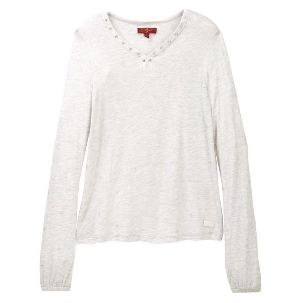 7 for all Mankind bell sleeve cream long sleeve tee M NWT embellished Host Pick!